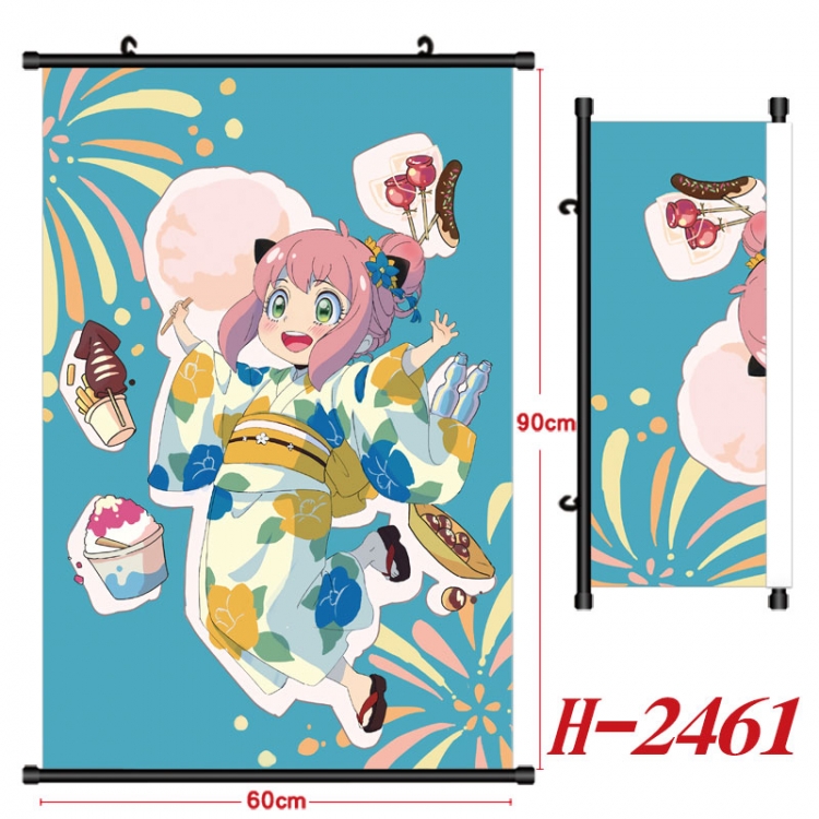 SPY×FAMILY Anime Black Plastic Rod Canvas Painting Wall Scroll 60X90CM  H-2461
