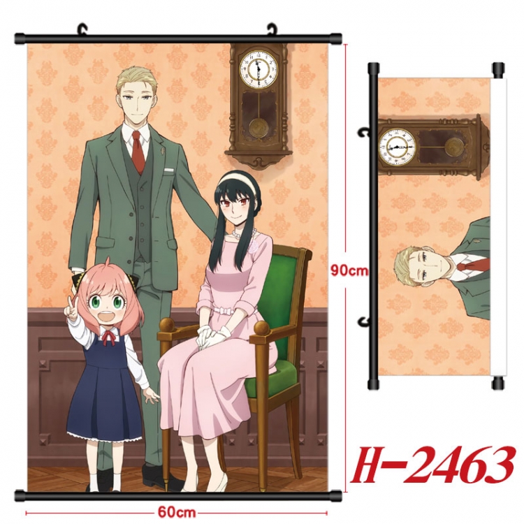 SPY×FAMILY Anime Black Plastic Rod Canvas Painting Wall Scroll 60X90CM  H-2463