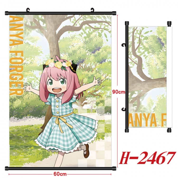SPY×FAMILY Anime Black Plastic Rod Canvas Painting Wall Scroll 60X90CM H-2467