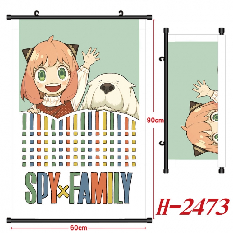 SPY×FAMILY Anime Black Plastic Rod Canvas Painting Wall Scroll 60X90CM  H-2473
