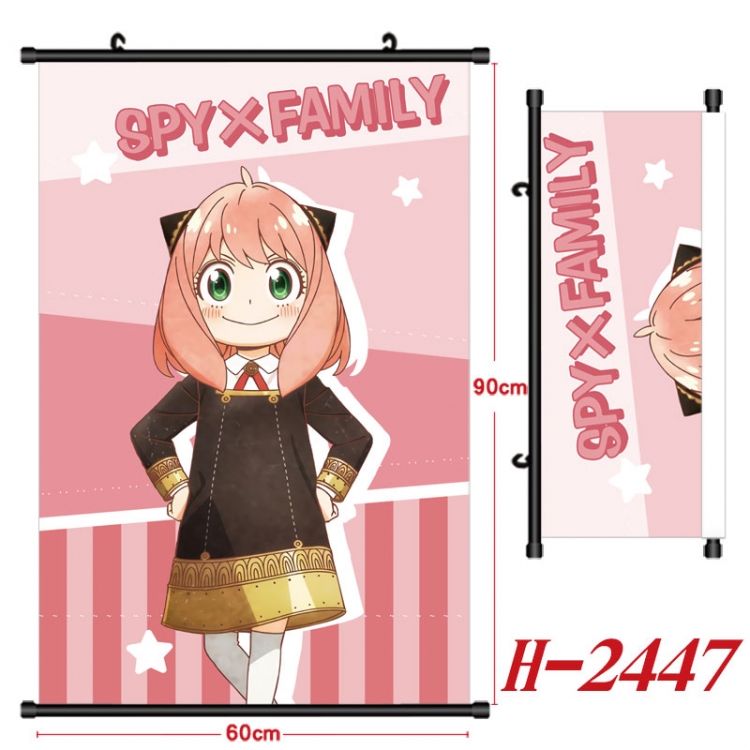 SPY×FAMILY Anime Black Plastic Rod Canvas Painting Wall Scroll 60X90CM  H-2447