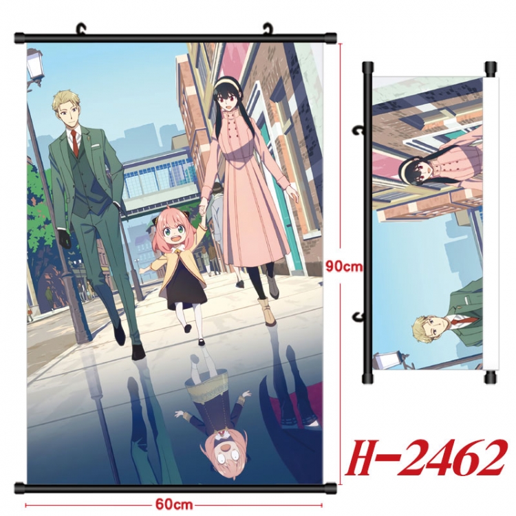 SPY×FAMILY Anime Black Plastic Rod Canvas Painting Wall Scroll 60X90CM H-2462