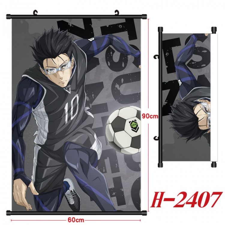BLUE LOCK Anime Black Plastic Rod Canvas Painting Wall Scroll 60X90CM  H-2407