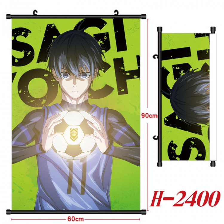 BLUE LOCK Anime Black Plastic Rod Canvas Painting Wall Scroll 60X90CM  H-2400
