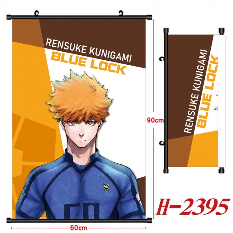 BLUE LOCK Anime Black Plastic Rod Canvas Painting Wall Scroll 60X90CM H-2395