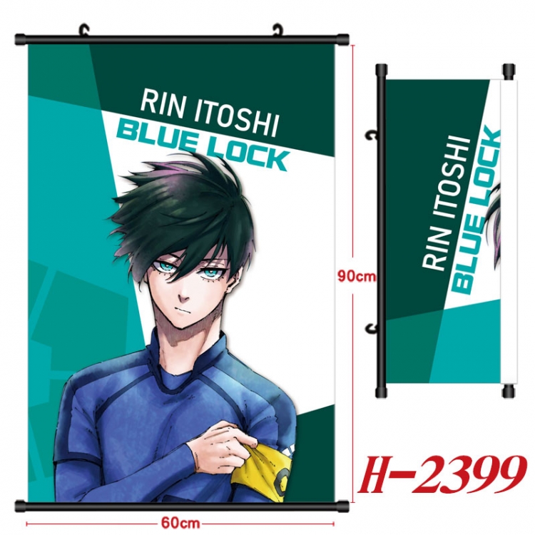 BLUE LOCK Anime Black Plastic Rod Canvas Painting Wall Scroll 60X90CM H-2399