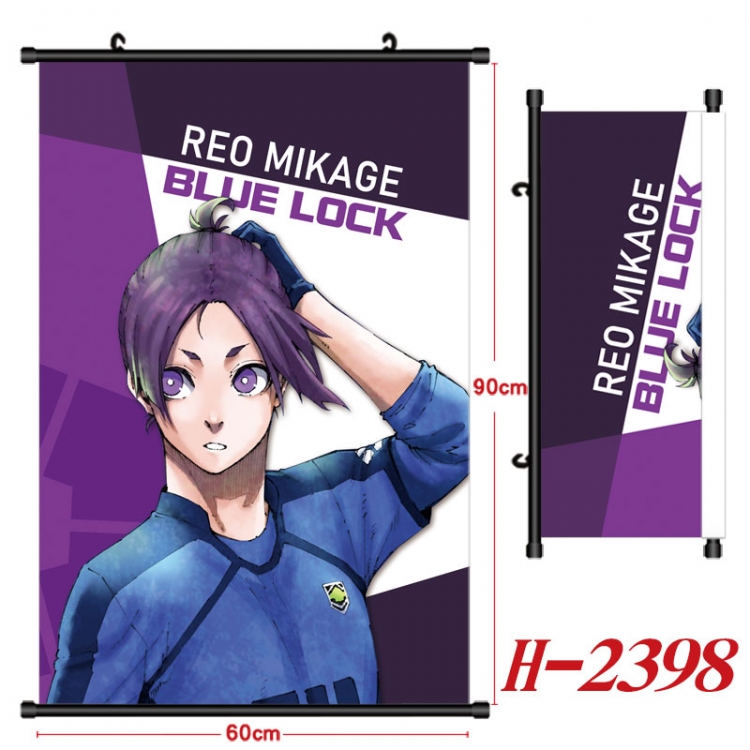 BLUE LOCK Anime Black Plastic Rod Canvas Painting Wall Scroll 60X90CM H-2398
