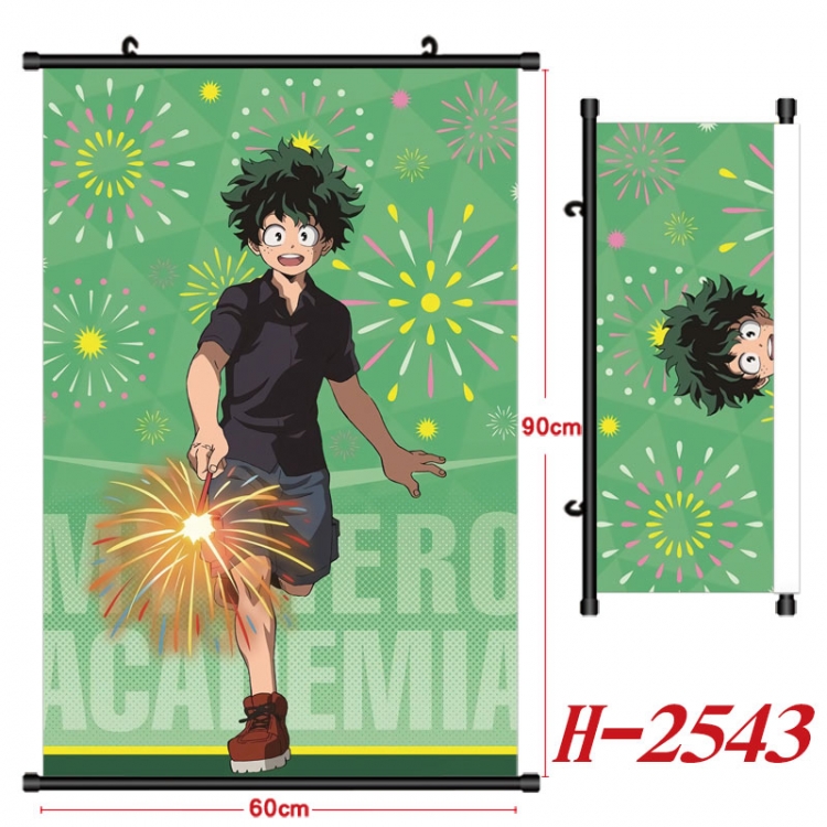 My Hero Academia Anime Black Plastic Rod Canvas Painting Wall Scroll 60X90CM  H-2543