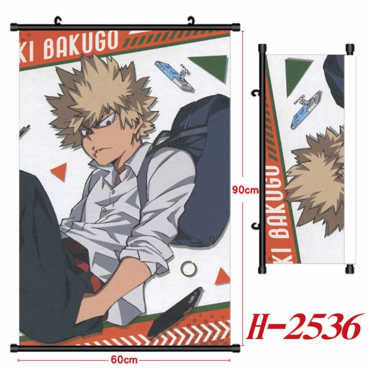 My Hero Academia Anime Black Plastic Rod Canvas Painting Wall Scroll 60X90CM H-2536