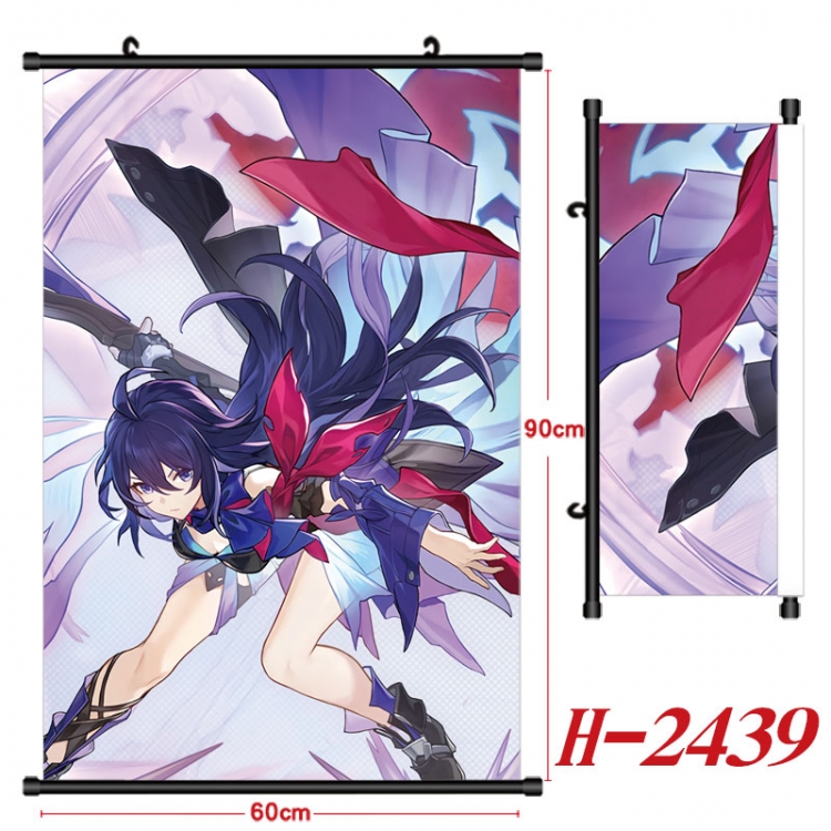 Honkai: Star Rail Anime Black Plastic Rod Canvas Painting Wall Scroll 60X90CM H-2439