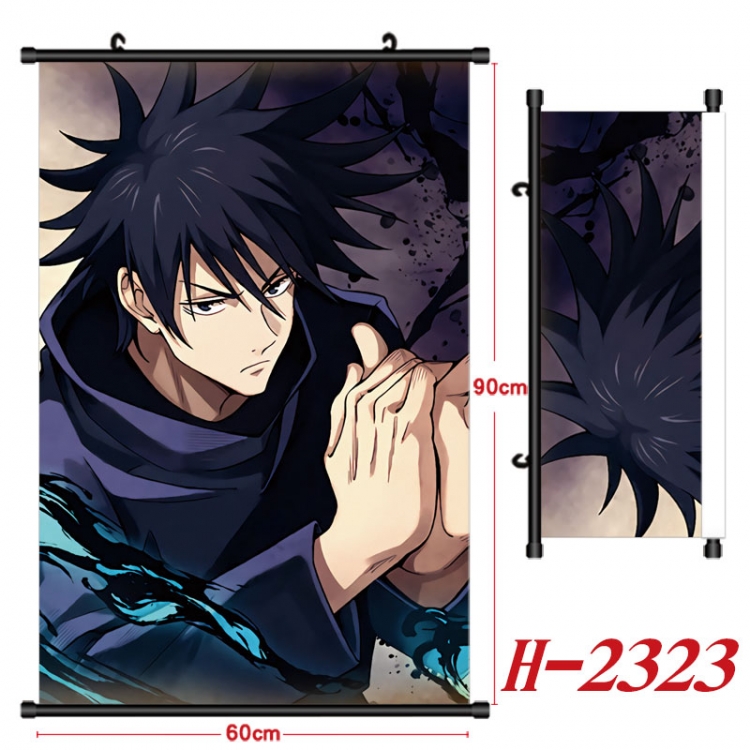 Jujutsu Kaisen Anime Black Plastic Rod Canvas Painting Wall Scroll 60X90CM H-2323