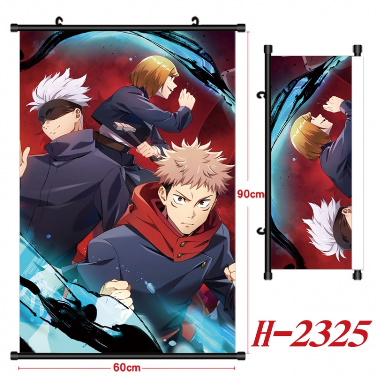 Jujutsu Kaisen Anime Black Plastic Rod Canvas Painting Wall Scroll 60X90CM H-2325