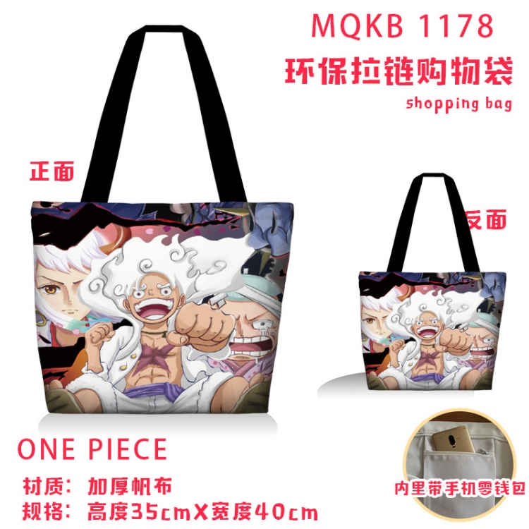 One Piece Anime cartoon canvas shoulder bag student crossbody bag 35x40cm  MQKB-1178