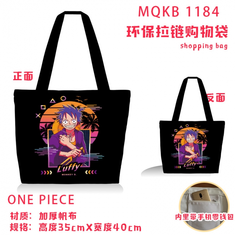 One Piece Anime cartoon canvas shoulder bag student crossbody bag 35x40cm MQKB-1184