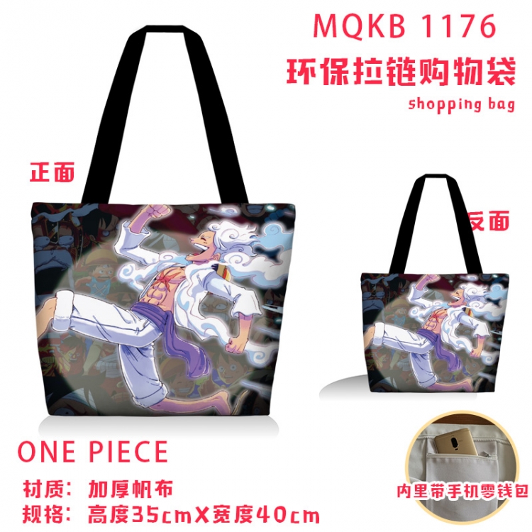 One Piece Anime cartoon canvas shoulder bag student crossbody bag 35x40cm MQKB-1176