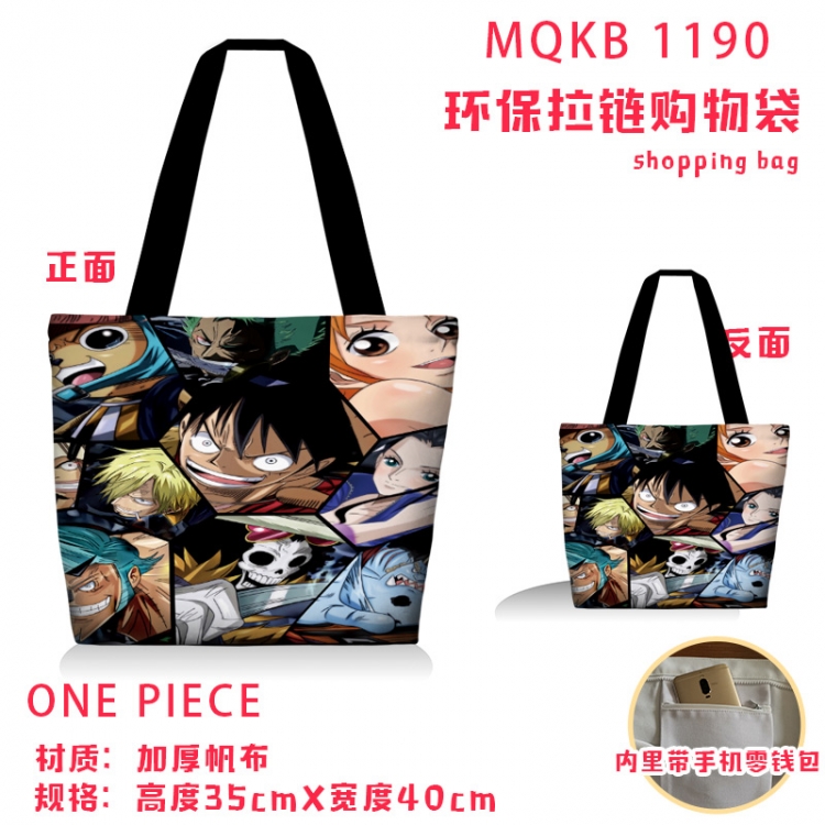 One Piece Anime cartoon canvas shoulder bag student crossbody bag 35x40cm  MQKB-1190