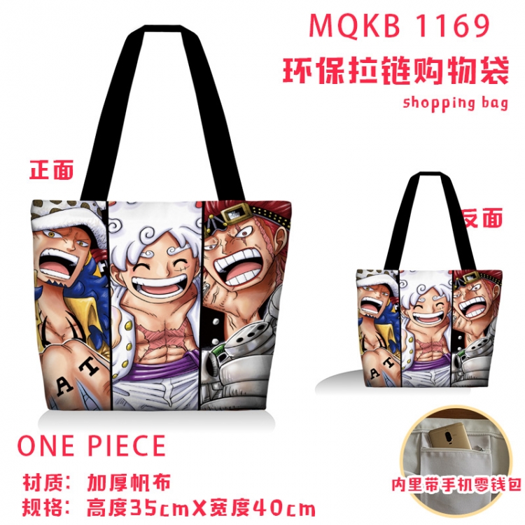 One Piece Anime cartoon canvas shoulder bag student crossbody bag 35x40cm  MQKB-1169
