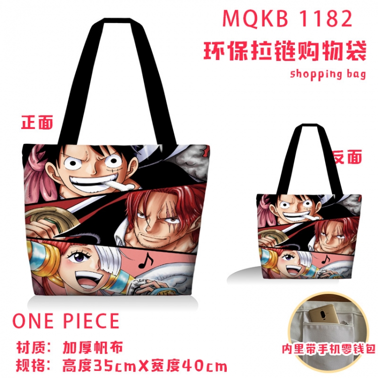 One Piece Anime cartoon canvas shoulder bag student crossbody bag 35x40cm  MQKB-1182