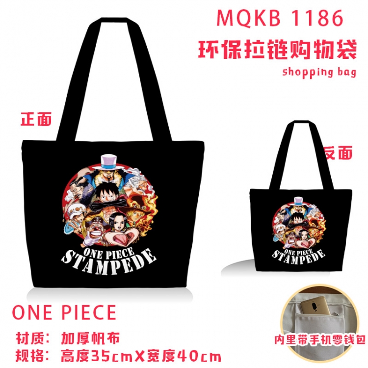 One Piece Anime cartoon canvas shoulder bag student crossbody bag 35x40cm MQKB-1186