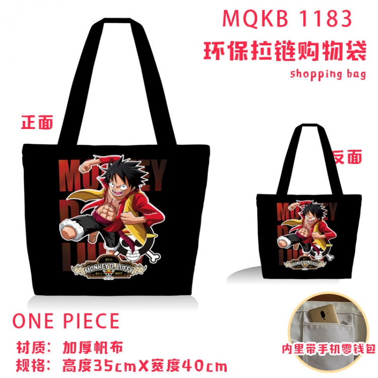 One Piece Anime cartoon canvas shoulder bag student crossbody bag 35x40cm MQKB-1183