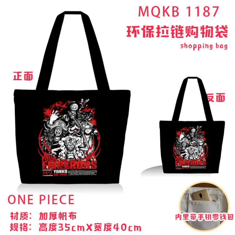 One Piece Anime cartoon canvas shoulder bag student crossbody bag 35x40cm MQKB-1187