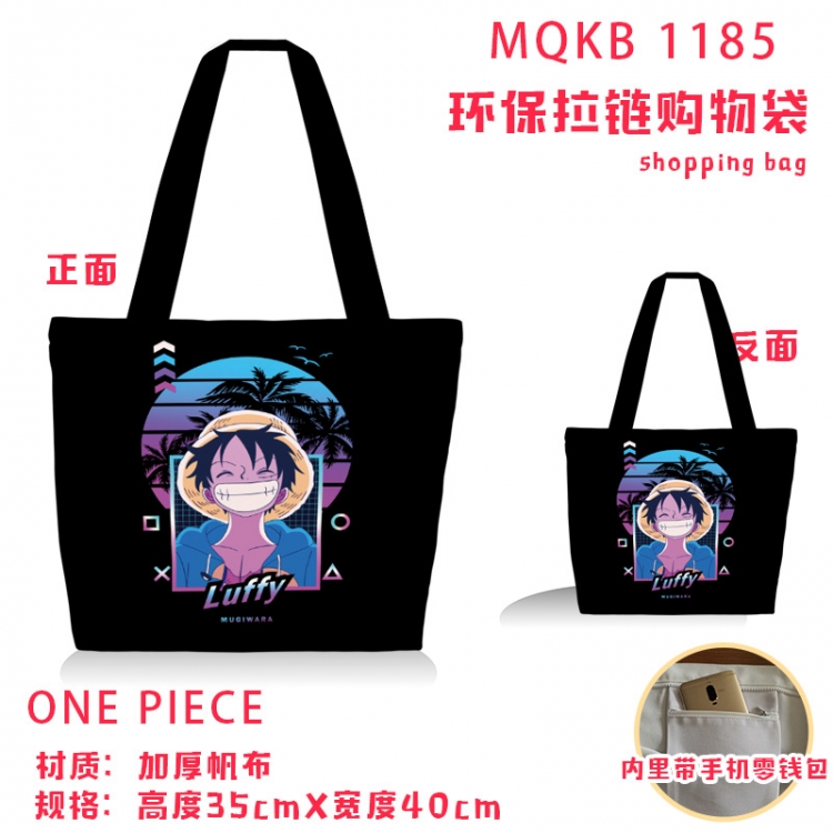 One Piece Anime cartoon canvas shoulder bag student crossbody bag 35x40cm  MQKB-1185
