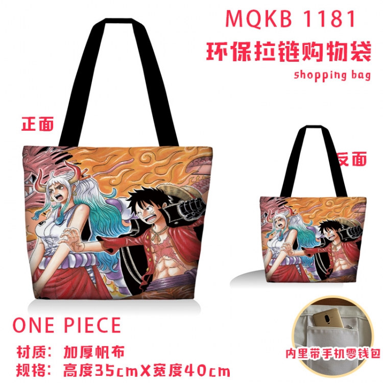 One Piece Anime cartoon canvas shoulder bag student crossbody bag 35x40cm MQKB-1181