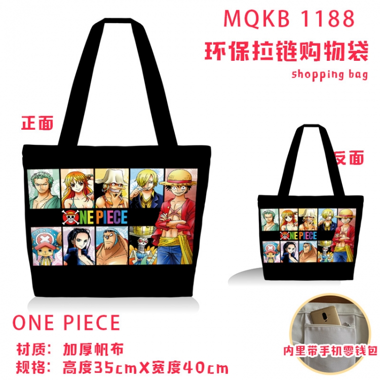 One Piece Anime cartoon canvas shoulder bag student crossbody bag 35x40cm  MQKB-1188