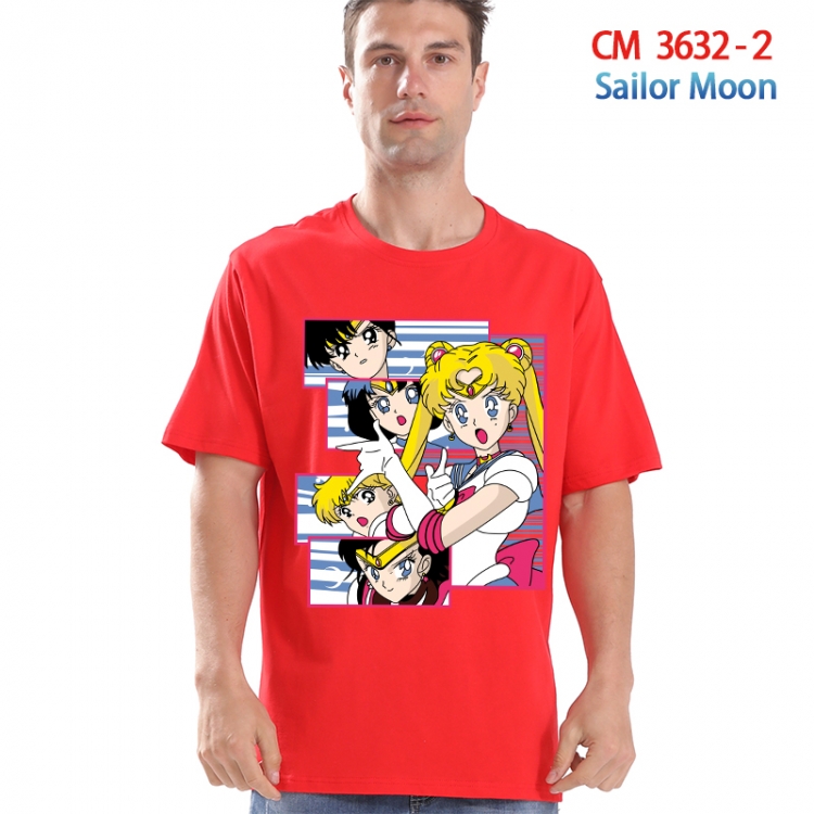 sailormoon Printed short-sleeved cotton T-shirt from S to 4XL  3632-2