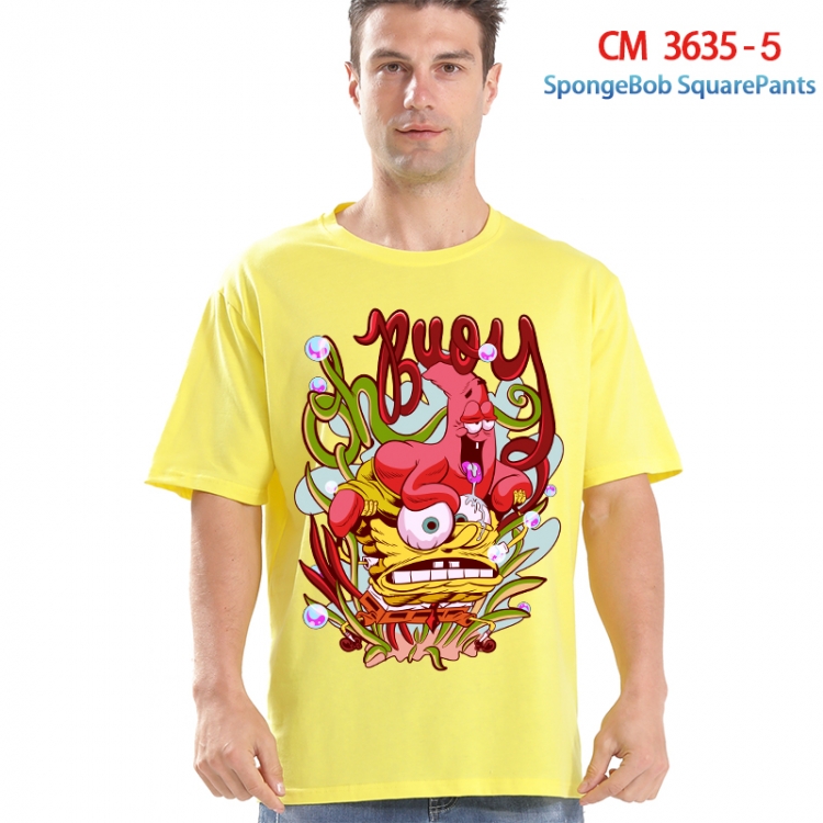 SpongeBob Printed short-sleeved cotton T-shirt from S to 4XL 3635-5