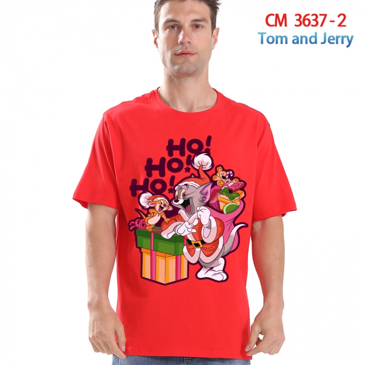 Tom and Jerry Printed short-sleeved cotton T-shirt from S to 4XL 3637-2