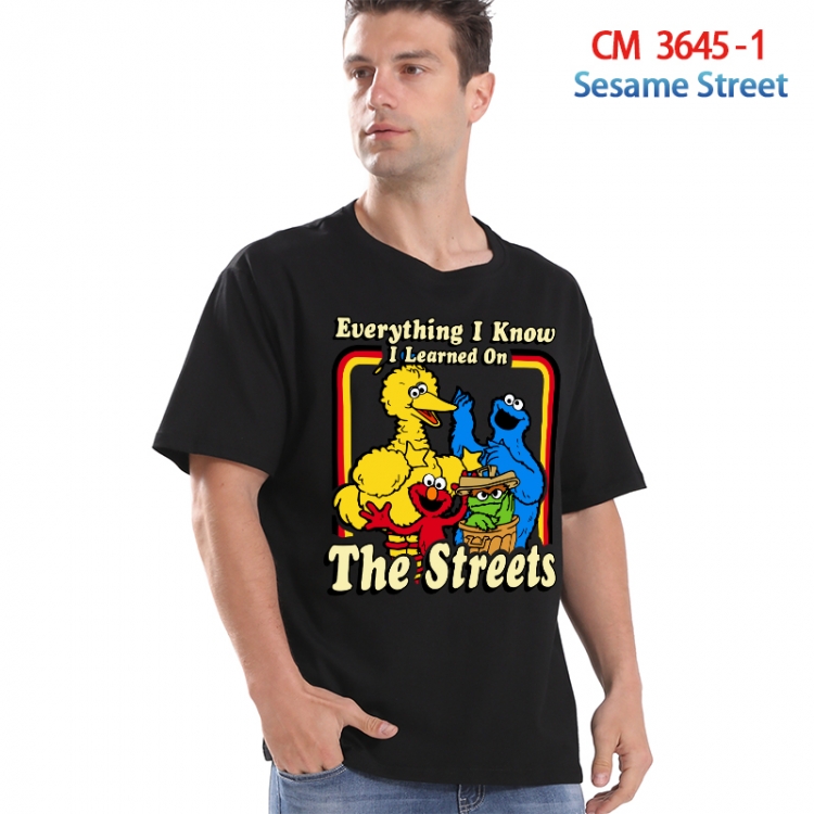 sesame street Printed short-sleeved cotton T-shirt from S to 4XL 3645-1