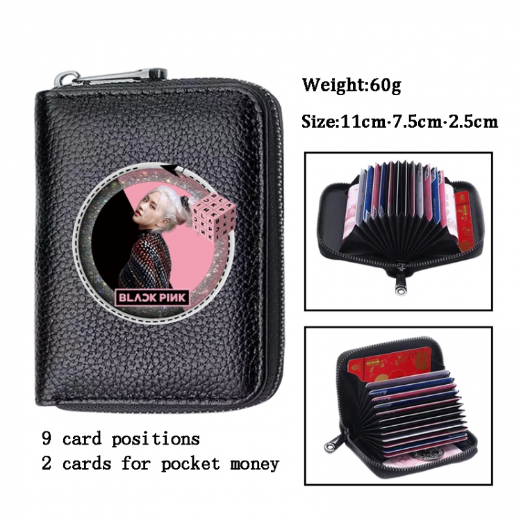 BLACK PINK Anime PU change bag card holder 11x7.5x2.5cm 60G