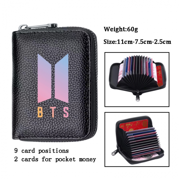 BTS Anime PU change bag card holder 11x7.5x2.5cm 60G