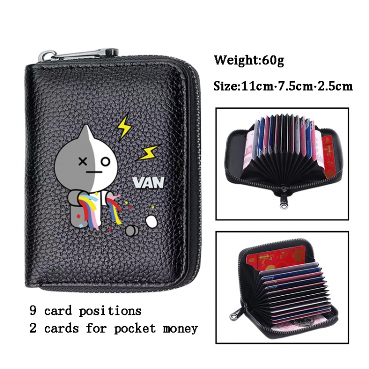 BTS Anime PU change bag card holder 11x7.5x2.5cm 60G