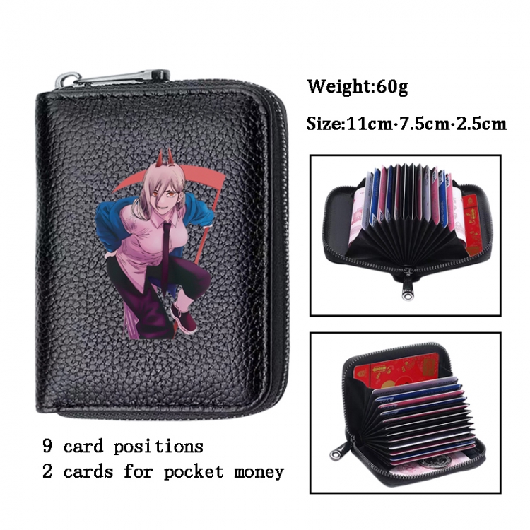 Chainsaw man Anime PU change bag card holder 11x7.5x2.5cm 60G