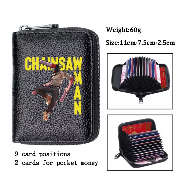 Chainsaw man Anime PU change bag card holder 11x7.5x2.5cm 60G