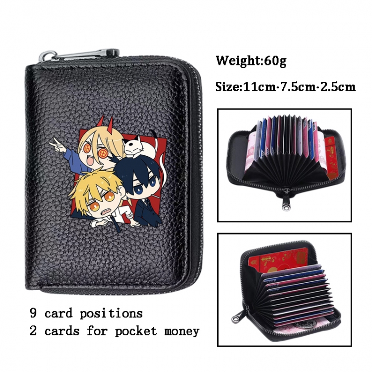 Chainsaw man Anime PU change bag card holder 11x7.5x2.5cm 60G