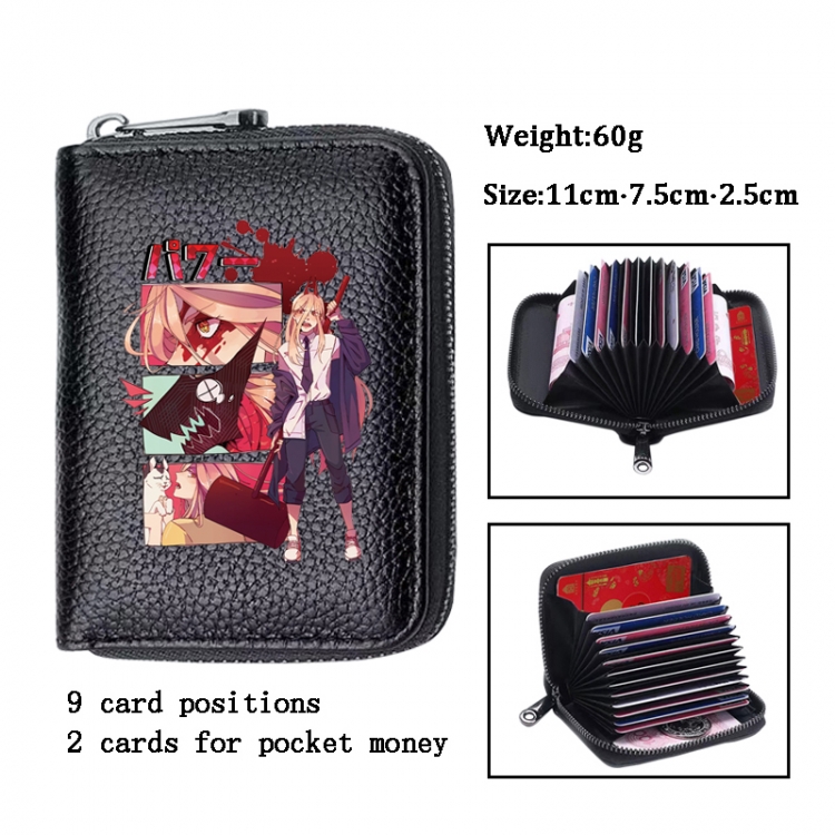 Chainsaw man Anime PU change bag card holder 11x7.5x2.5cm 60G