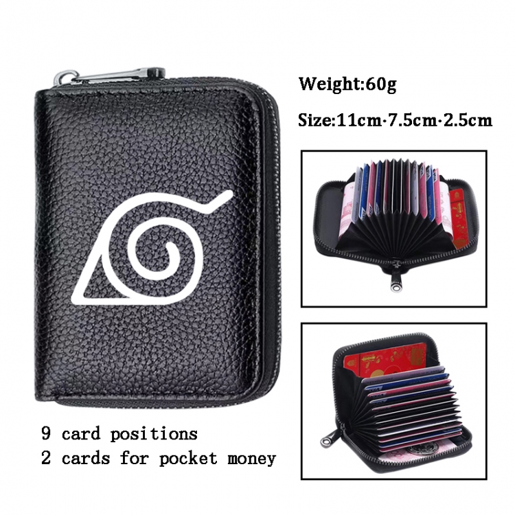 Naruto Anime PU change bag card holder 11x7.5x2.5cm