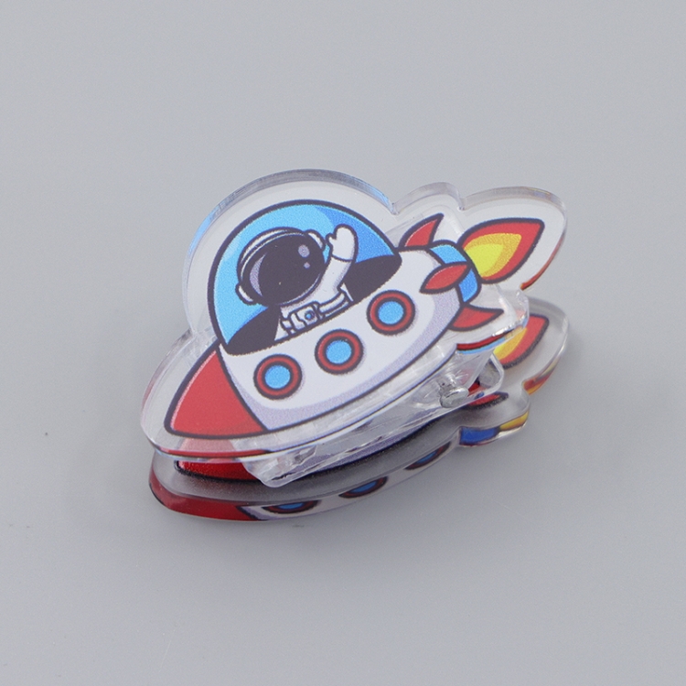 Outer Space Astronauts Cartoon acrylic book clip creative multifunctional clip  price for 10 pcs F332