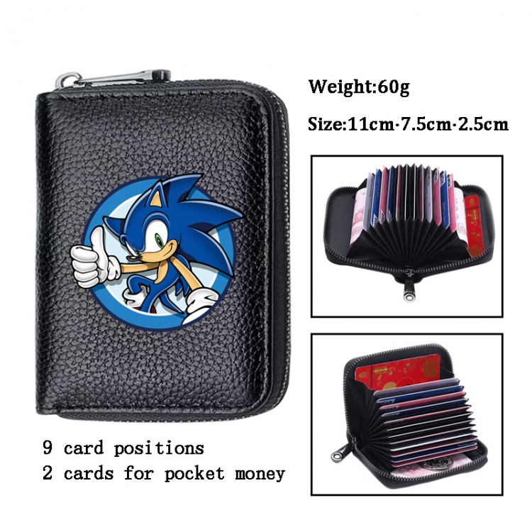 Sonic The Hedgehog Anime PU change bag card holder 11x7.5x2.5cm 60G