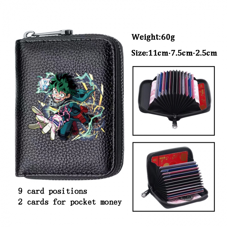 My Hero Academia Anime PU change bag card holder 11x7.5x2.5cm 60G