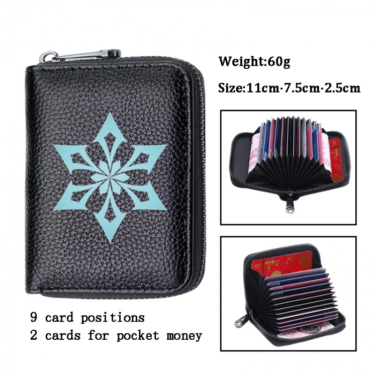 Genshin Impact  Anime PU change bag card holder 11x7.5x2.5cm