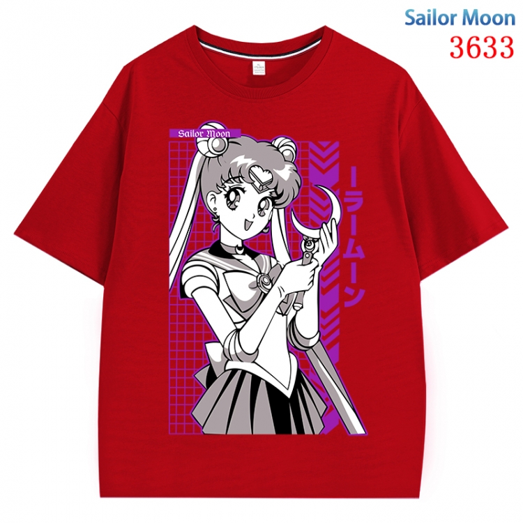 sailormoon  Anime Pure Cotton Short Sleeve T-shirt Direct Spray Technology from S to 4XL  CMY-3633-3