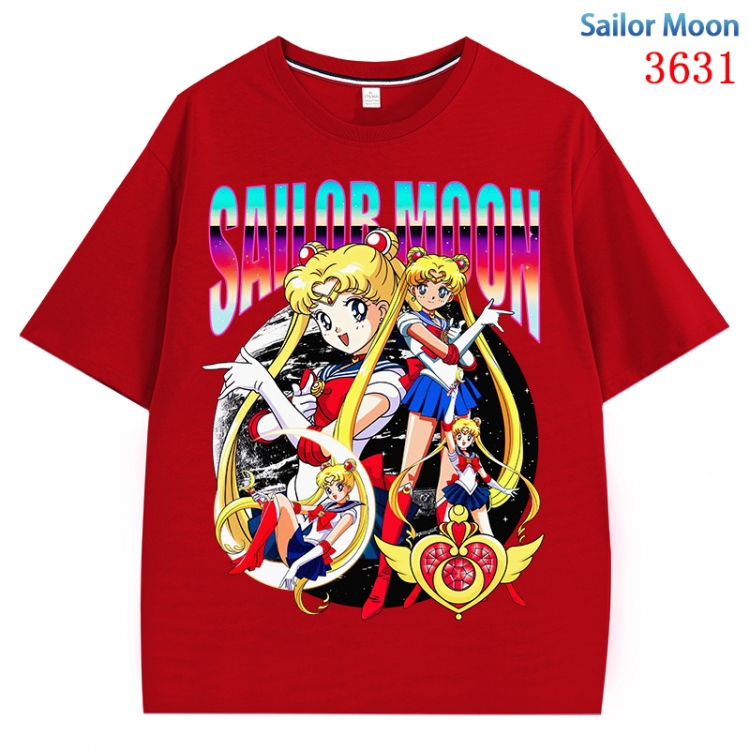 sailormoon  Anime Pure Cotton Short Sleeve T-shirt Direct Spray Technology from S to 4XL  CMY-3631-3
