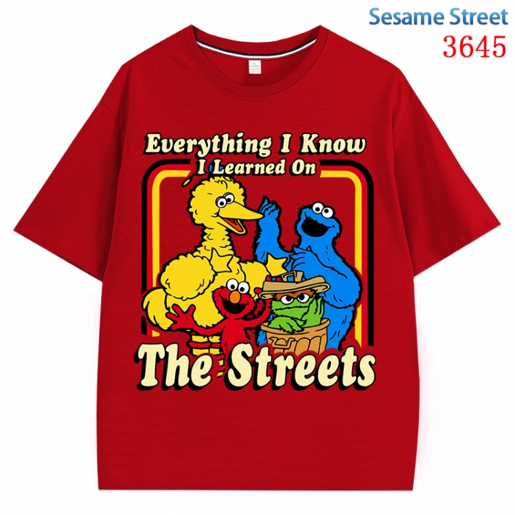sesame street  Anime Pure Cotton Short Sleeve T-shirt Direct Spray Technology from S to 4XL CMY-3645-3