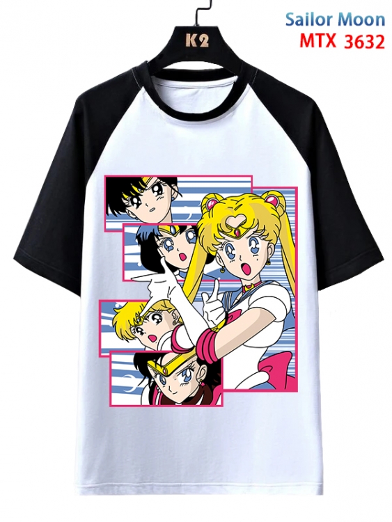 sailormoon Anime raglan sleeve cotton T-shirt from XS to 3XL  MTX-3632-1