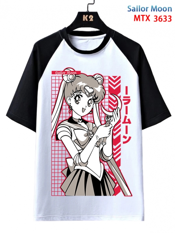 sailormoon Anime raglan sleeve cotton T-shirt from XS to 3XL MTX-3633-1