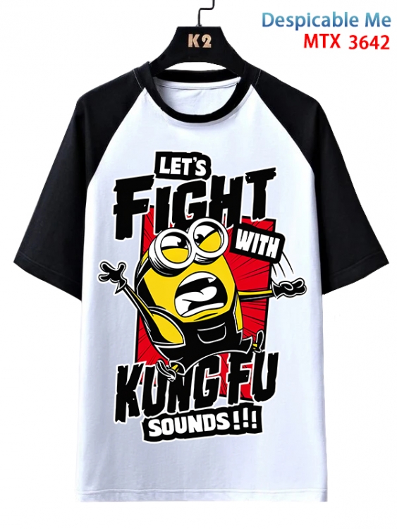 Despicable Me Anime raglan sleeve cotton T-shirt from XS to 3XL MTX-3642-1